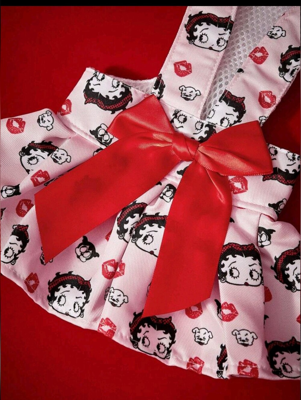 Betty Boop Pink & Red Dog Dress with Bow